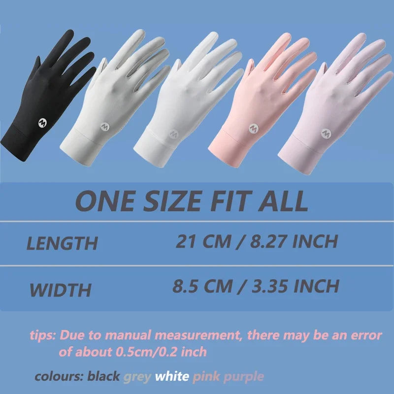 ZHUOHUA 1/3 Pairs Women UV Sun Protection Gloves Full Finger Touchscreen Non Slip Gloves Breathable Summer Outdoor Gloves