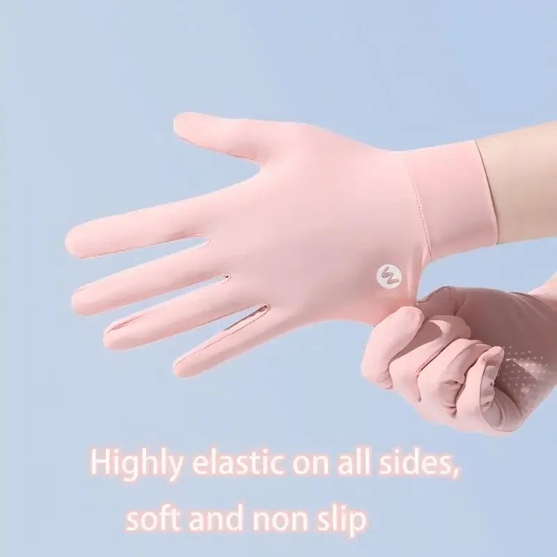 ZHUOHUA 1/3 Pairs Women UV Sun Protection Gloves Full Finger Touchscreen Non Slip Gloves Breathable Summer Outdoor Gloves