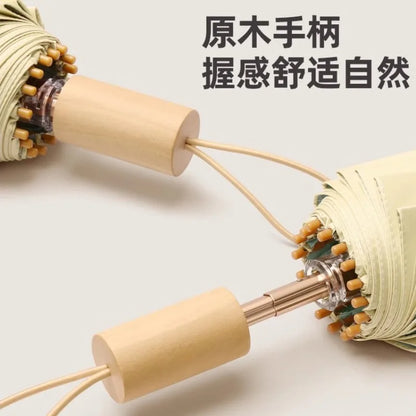 UV UPF50+ Protection Folding Sun Umbrella Women, Windproof 16 Bone, Color Glue Sun Protection Parasol Rain and Shine Umbrellas