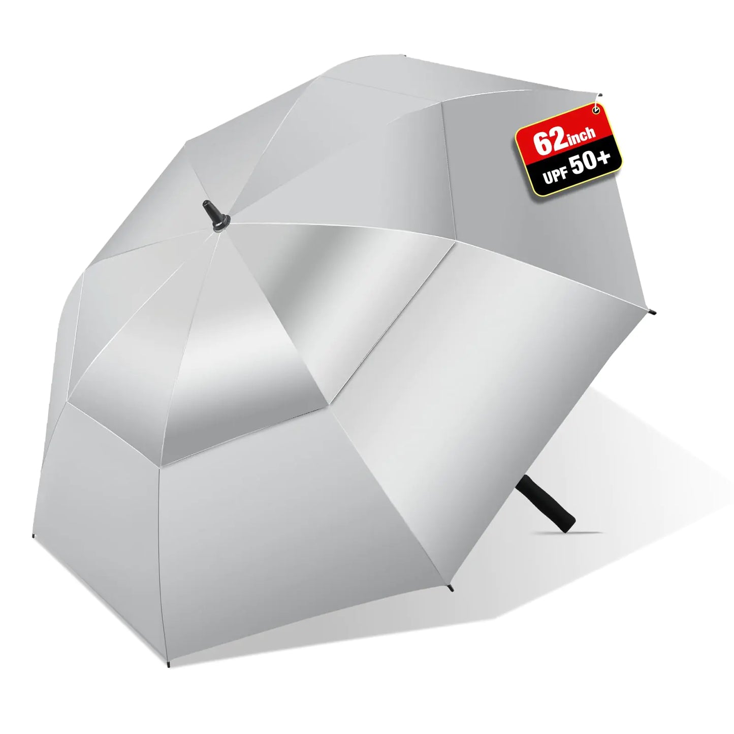 HEXSOLID 62 Inch Golf Umbrella UPF 50+ UV Umbrella for Sun Protection Large Umbrella For Rain Sun Umbrella UV Protection Windproof Waterproof Vented Umbrella Auto Open (62 inch)